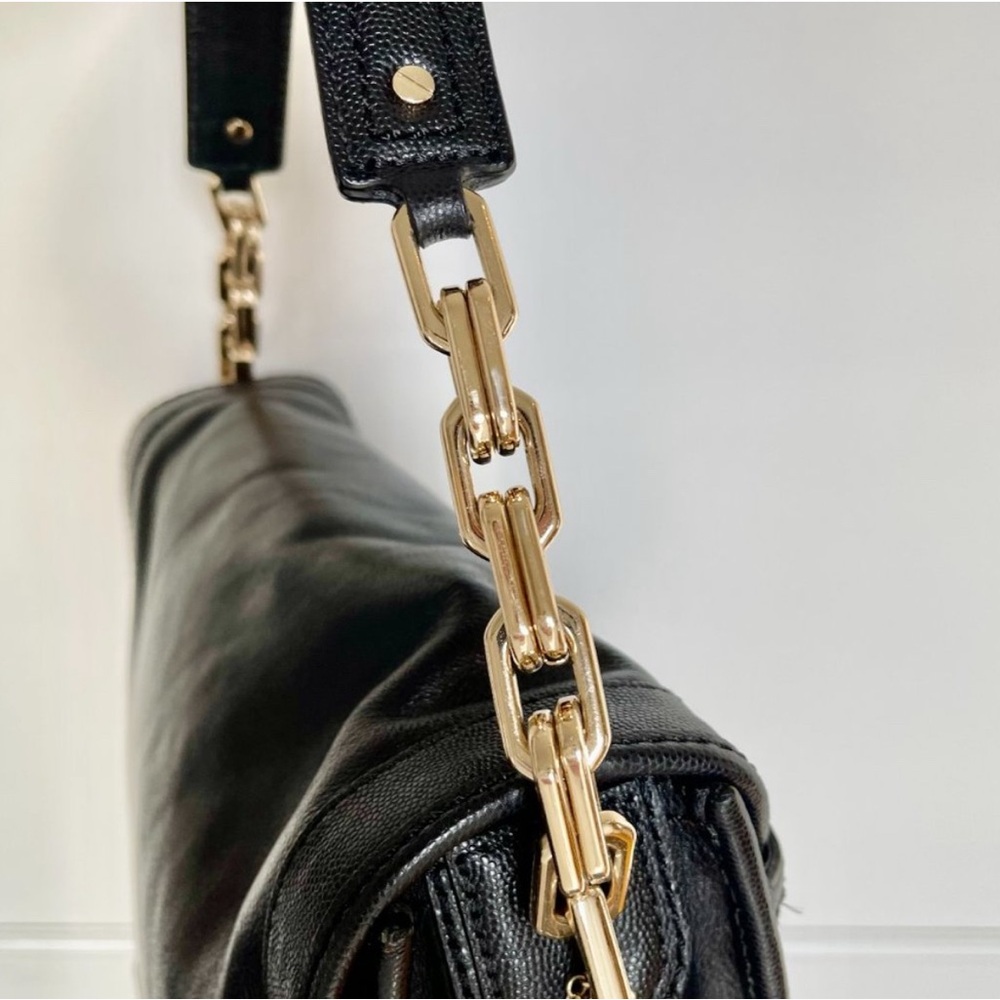 Cole Haan - Black Leather and Gold-Tone
Hardware Handbag - Picture 5 of 13